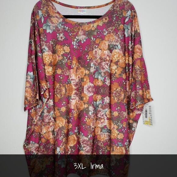 LuLaRoe Irma Tunic 3XL Floral NEW - Picture 1 of 1